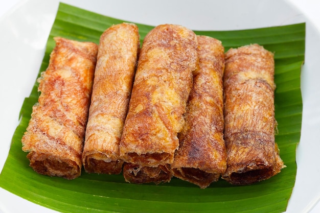 Sun dried banana roll snacks