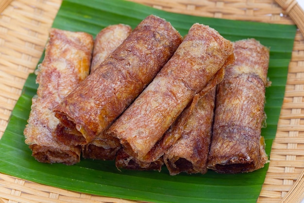 Sun dried banana roll snacks