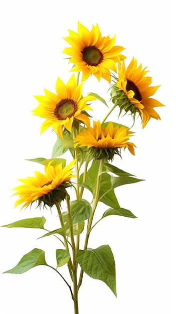 Sun flower helianthus copy space blurred background AI Generated