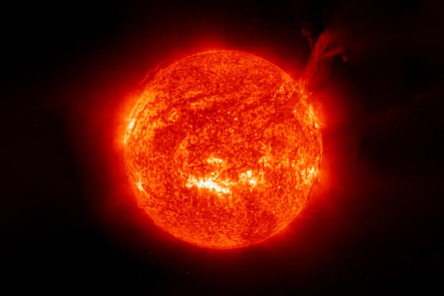 The sun from space on a dark background elements of this image\
furnished by nasahigh quality photo