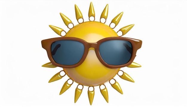 Photo sun and glasses done in 3d isolated