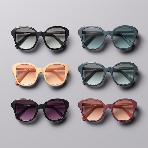 Sun Glasses Mockups Create sun glasses mockups with different shapes lens colors and frames