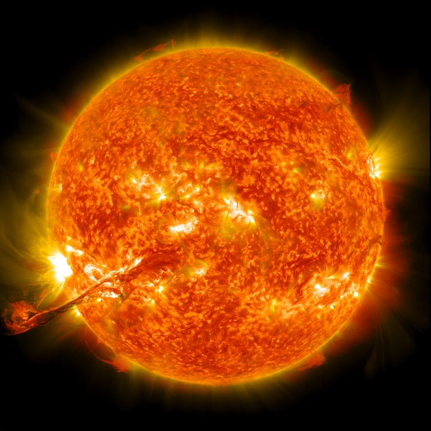 Sun. Global warming. Elements of this image furnished by NASA