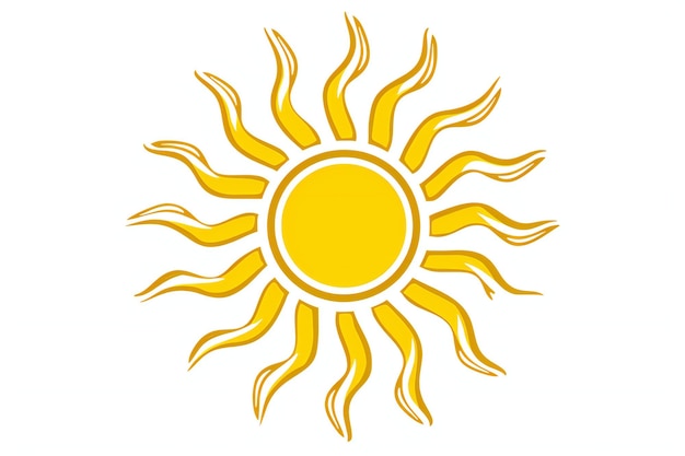 Sun icon on white background