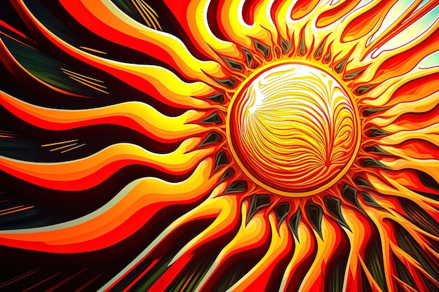 Sun illustration digital art created with generative ai