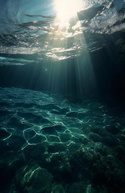 Солнце светит сквозь воду