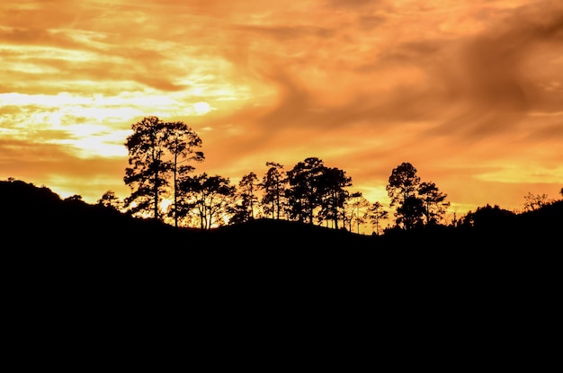 Sun behind a Mountain Silhouette in Gran Canaria Spain