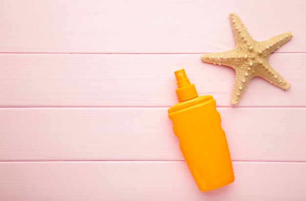 Sun protection bottle with starfish