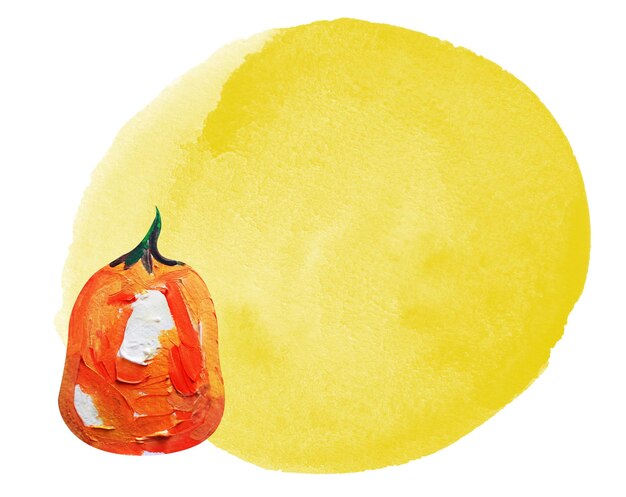 Sun pumpkin stain gouache watercolor stain