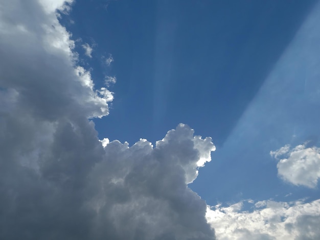 Sun rays from sun behind the clouds