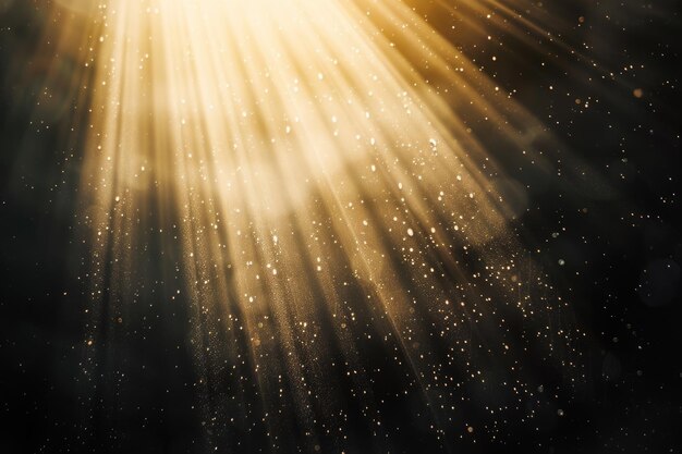 Фото Солнечные лучи изолированы на черном фоне для наложения дизайна