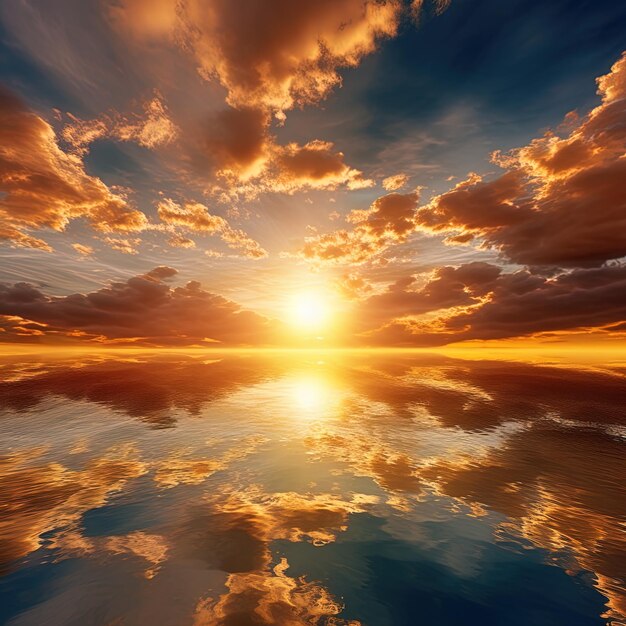 Солнце встает над горизонтом, наполняя небо золотым светом и давая жизнь миру.