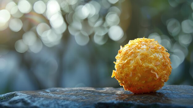 sun set view of crispy cheese ball