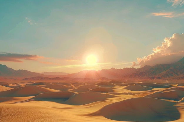 The Sun Sets Over a Desert Landscape