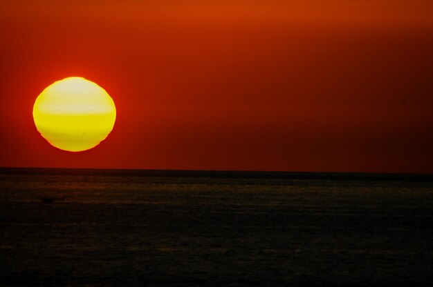 Sun Setting on the Atlantic Ocean in Tenerife Canary Island Spain