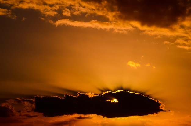 Sun Setting on the Atlantic Ocean in Tenerife Canary Island Spain