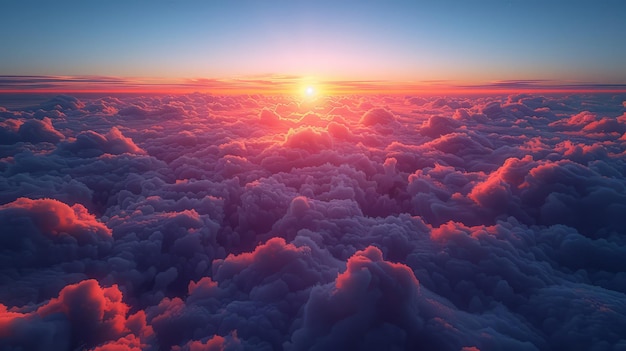 Sun Setting Over Clouds