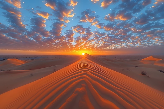 Sun Setting Over Sand Dunes