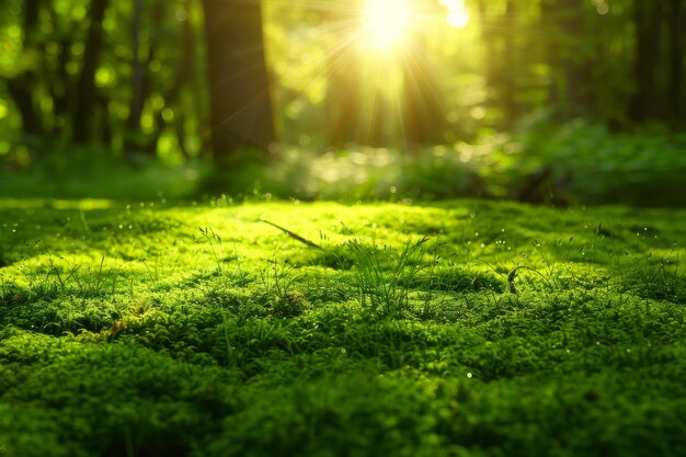 Sun Shines Through Trees in Forest