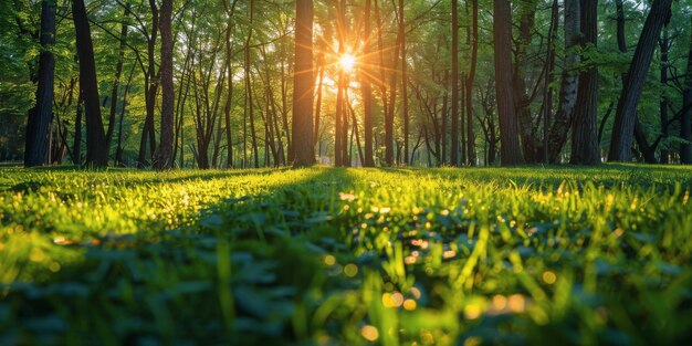 Sun Shines Through Trees in Park