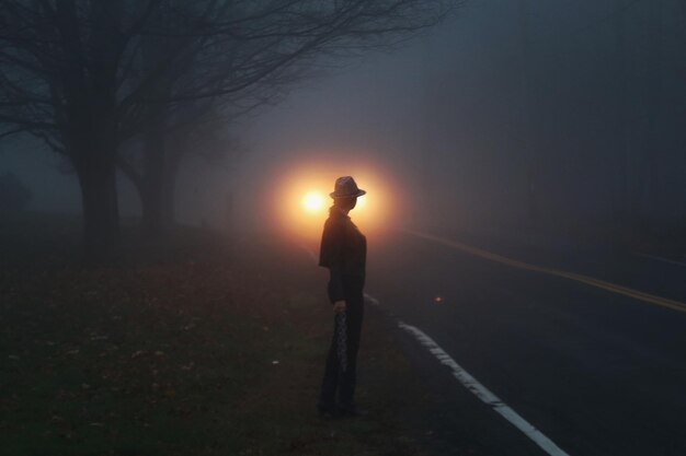 写真 裸の木を通って輝く太陽