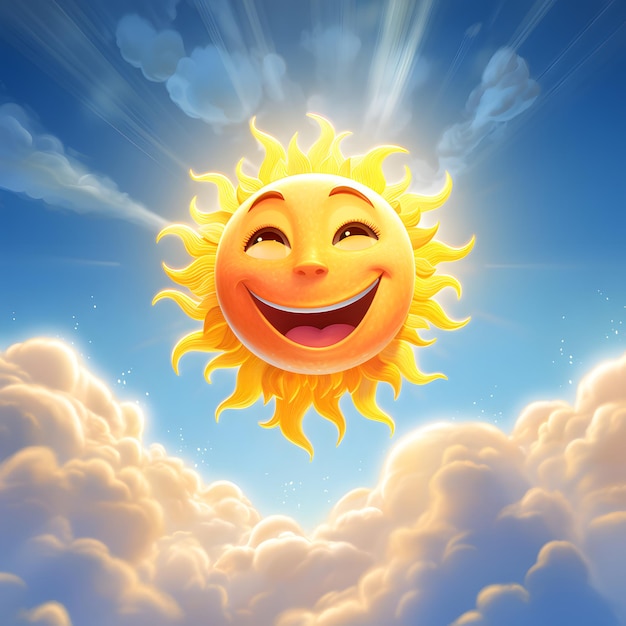 sun smiling in the sky