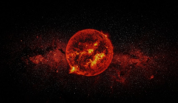 Sun on space background. Elements of this image furnished 