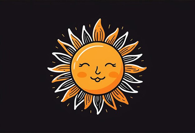 a sun with a face and a smile on it