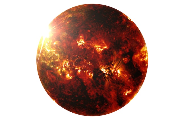 The sun with a set of solar storms isolatedelements of this\
image were furnished by nasa