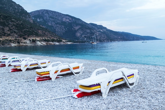 Sunbeds on the beach