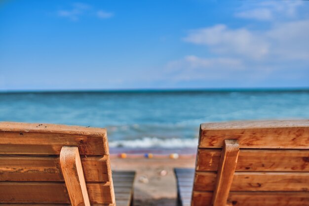 Sunbeds on the beach