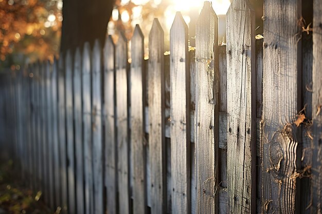 Photo sunbleached splintering wooden fence