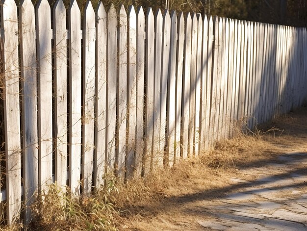 Photo sunbleached splintering wooden fence