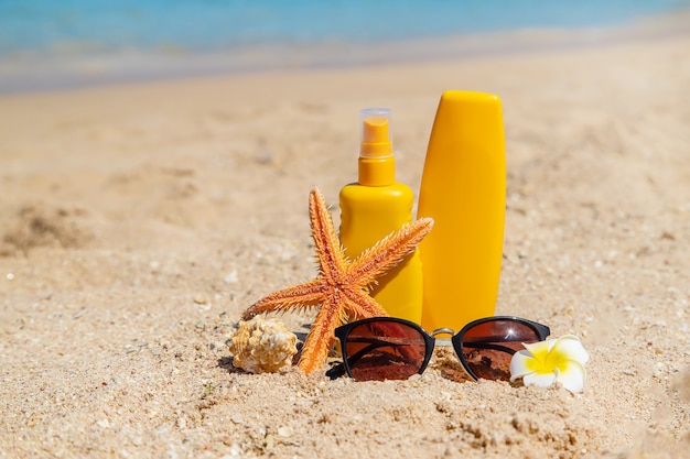 Sunblock on the beach