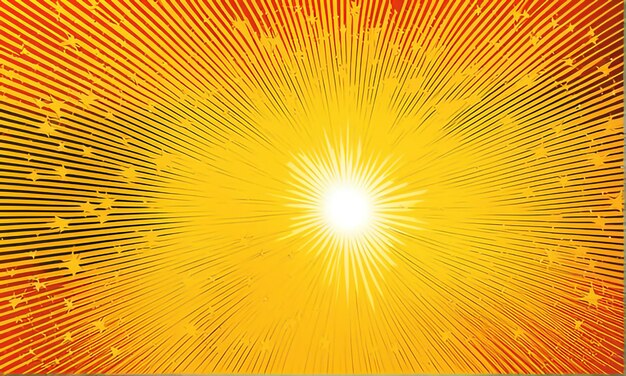 Photo sunburst orange background sun rays star burst with white light