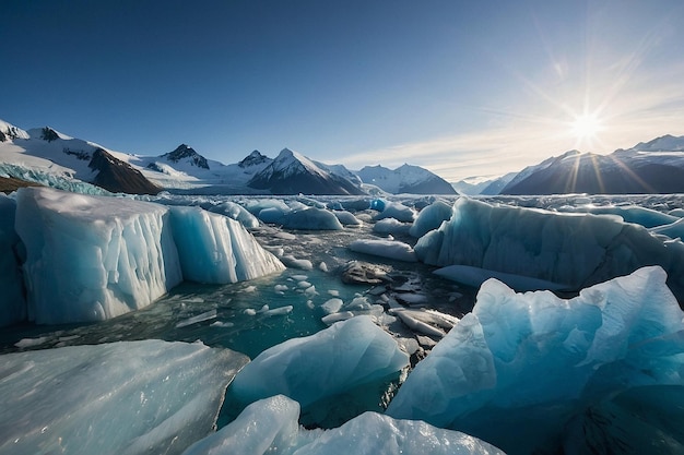 Sunburst Through Alaskan Glaciers