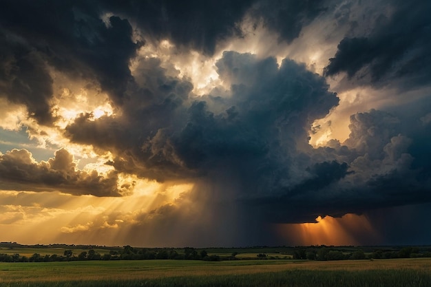 Sunburst Through Storm Clouds