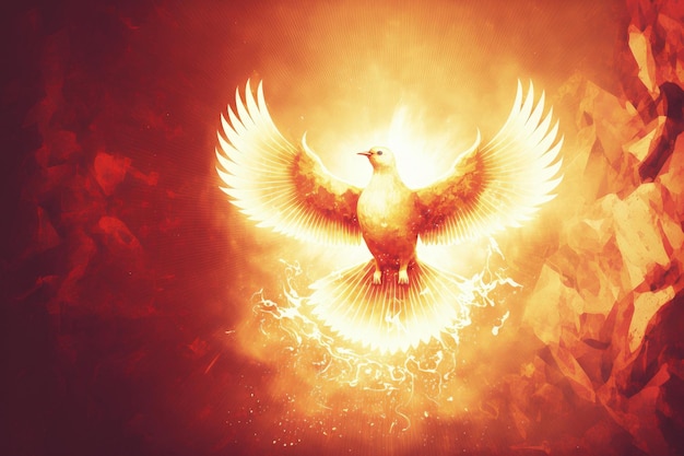 Sunday on Pentecost Background with a bird soaring at Pentecost