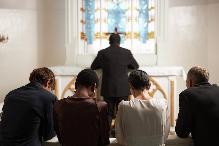 Photo sunday service in church