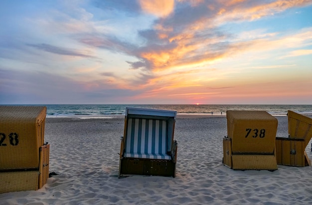 Sundown beach scenery