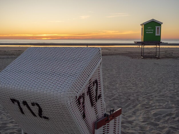 Photo sundown on langeoog island