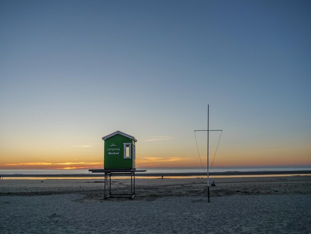 Photo sundown on langeoog island