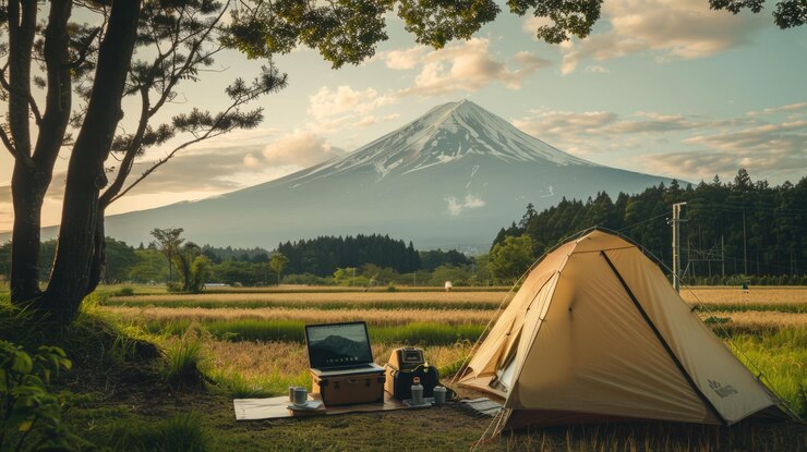 Photo 晴れた草原の景色の上に 太陽に覆われた丘