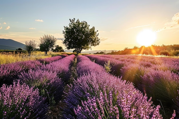 Sundrenched lavender fields in the South of France AI generated