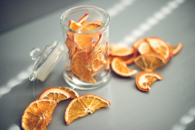 Sundried orange Dried citrus fruits Still life Healthy eating and lifestyle