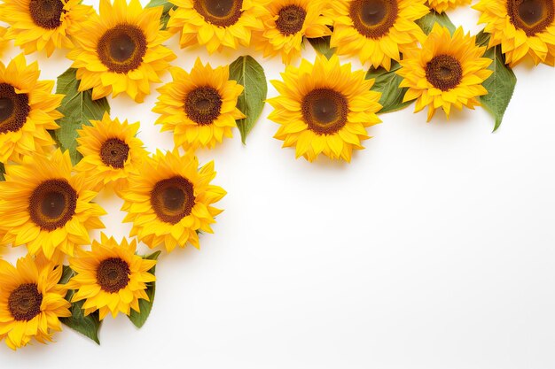 Sunflower background with copy shape