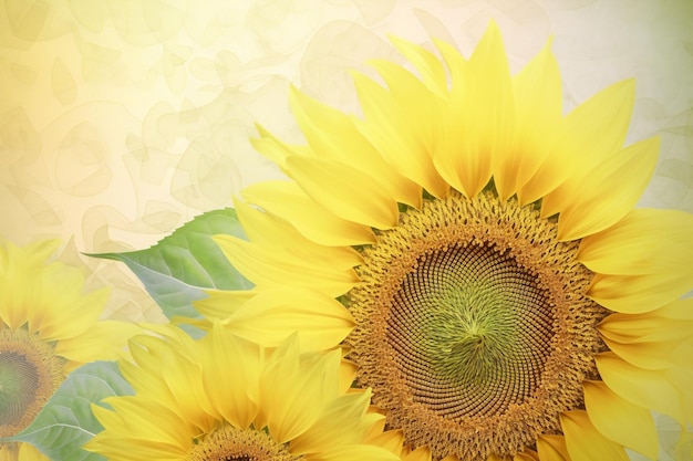 Sunflower background with copy space for text Sunflower natural background