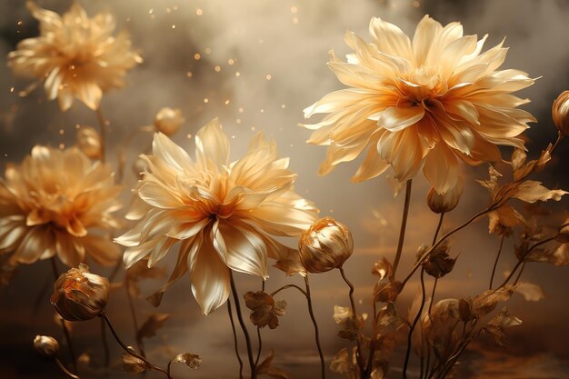 sunflower beautiful in the style of dark gold and beige soft atmospheric light ai generated