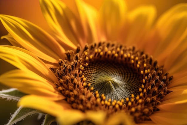 A sunflower in bloom A striking macro shot Generative AI