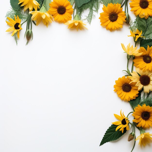 Photo sunflower border to add a touch of sunshine